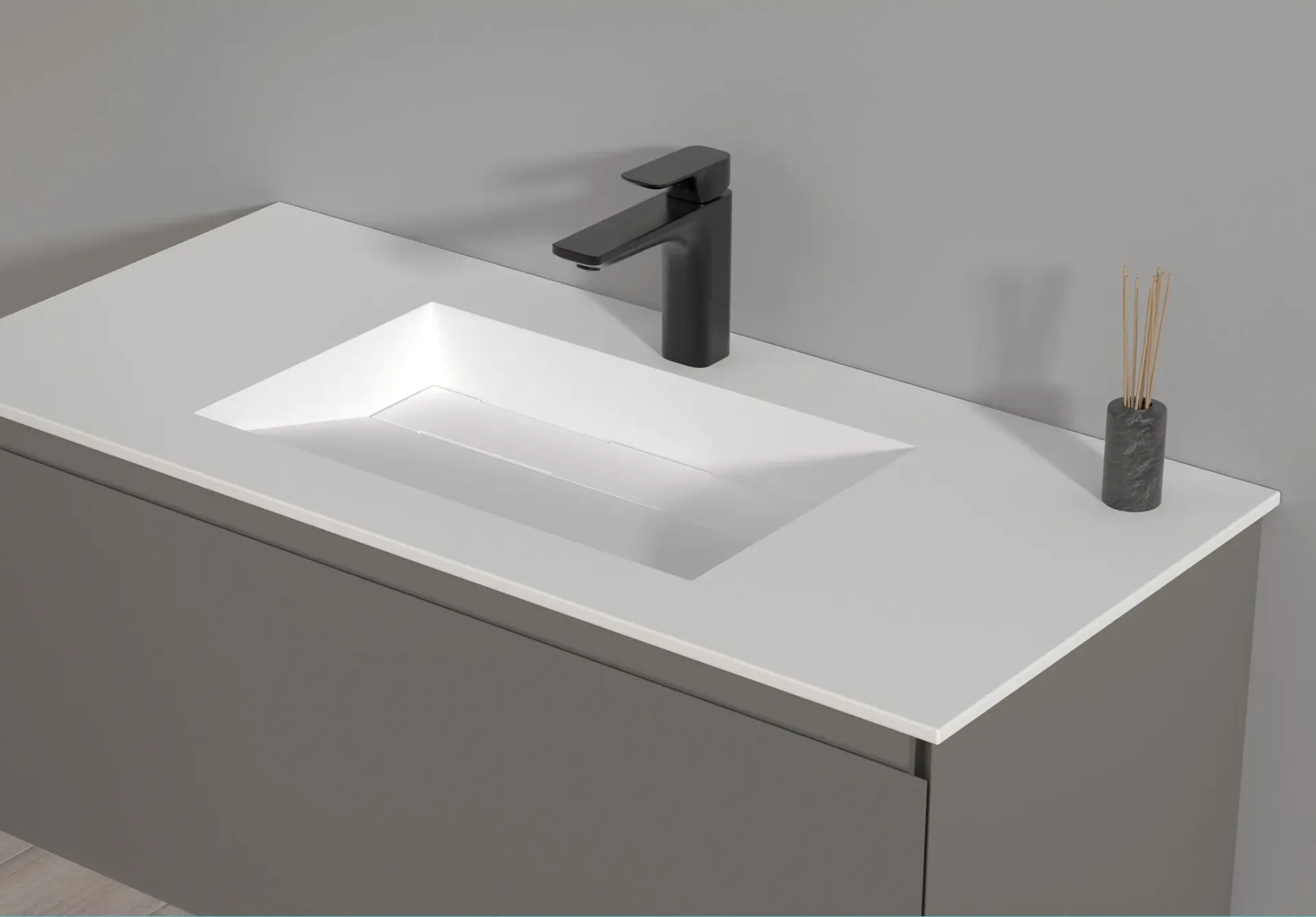 Corian Sink Integral Model Monzaa (1 cm, 47 x 80 cm, Sharp)