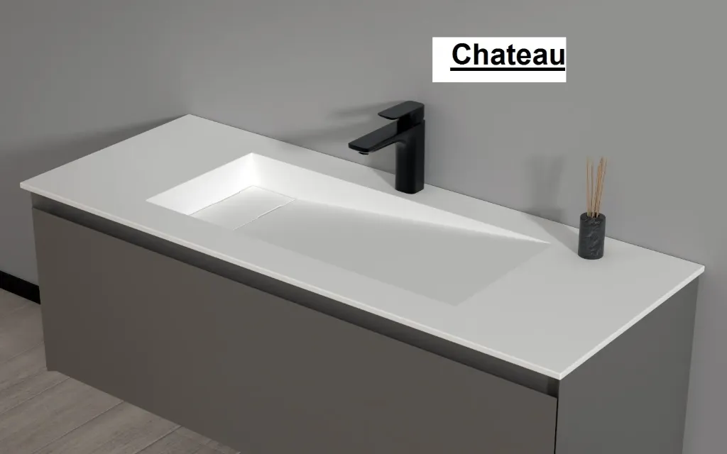 Corian Sink Integral Model Chateau (1 cm, 47 x 80 cm, Sharp)