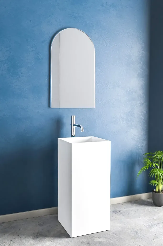 Corian Sink Totem Model Polo (85 x 40 x 40 cm, Smooth)