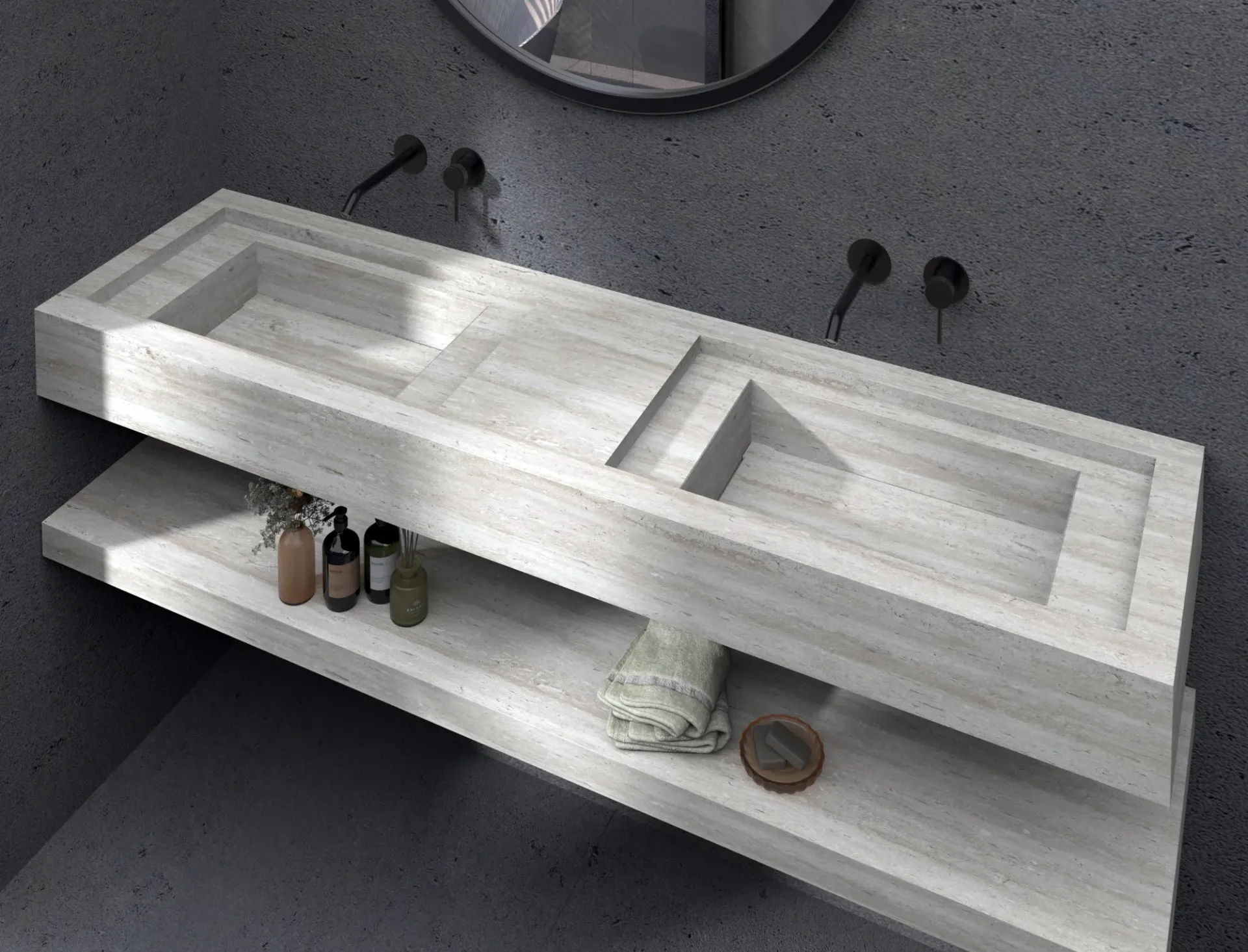 Porcelin Sink Integral Model Nobel Double Bowl