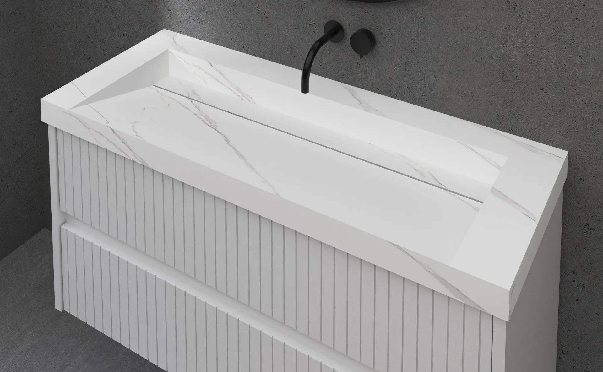 Porcelin Sink Integral Model Blanco
