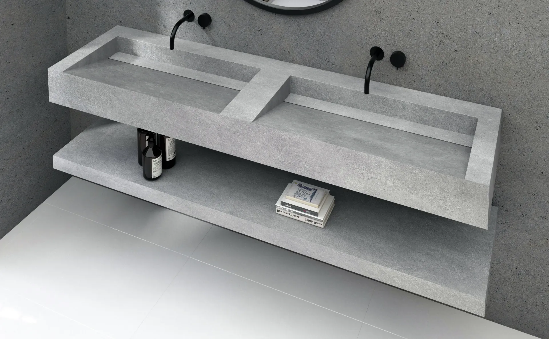 Porcelin Sink Integral Model Blanco Double Bowl